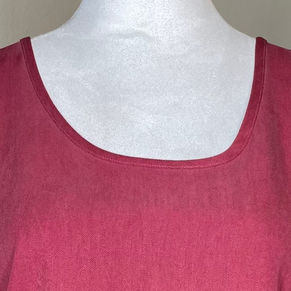 Tommy Bahama 100% Silk Raspberry Pink Chevron Weave Tank Top - Size M - Picture 3 of 9